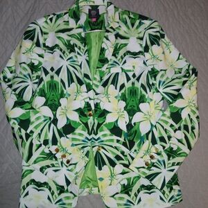 Vince Camuto Green Floral Blazer Sz 8 NWOT